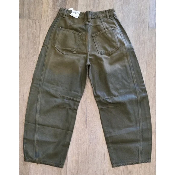 NEW Free People We the free Barrel Jeans good luck coated Size 26 Brown NWT $178 - Picture 7 of 10